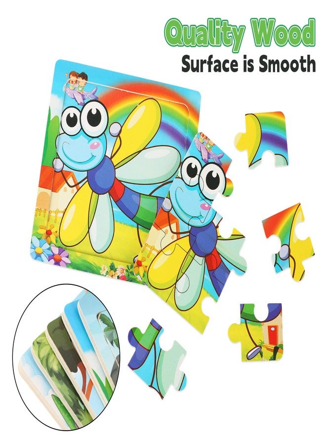 SANNIX 12 Pack Dinosaurs Animals Jigsaw Puzzles with 12 Organize Bags Wooden Dinosaurs Toddlers Puzzles for Kids Ages 3-6 Party Favors Educational Learning Travel Toys for Boys and Girls - Image 4